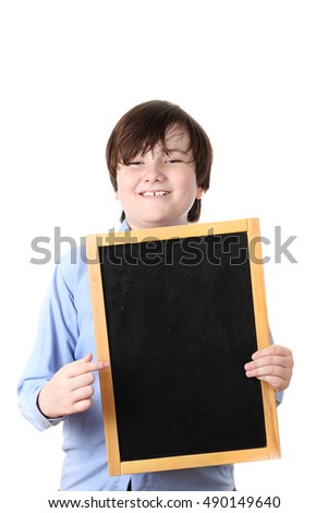 Similar – happy child with a blackboard