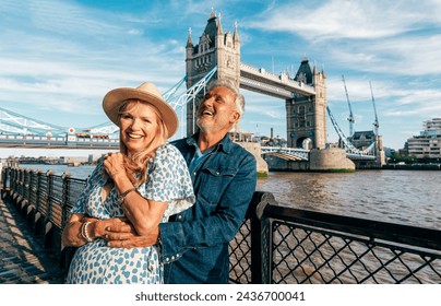 Happy senior couple spending time together in London city. Concepts about seniority, lifestyle and travel - Powered by Shutterstock