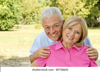 Happy Seniors In Park