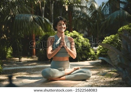 Similar – Image, Stock Photo Feel good in nature Woman