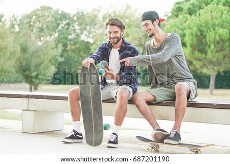 Similar – Image, Stock Photo skateboarding Lifestyle