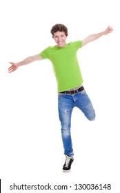  Happy smiling confident teen arms outstretched