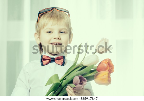 Happy Smiling Cute Little Boy Gentleman Stock Photo Edit
