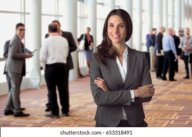 Happy Smiling Employee Professional At Social Networking Event Independent Leader