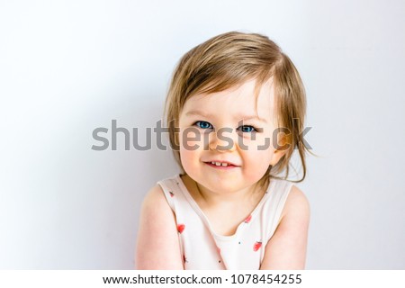 Similar – Image, Stock Photo grin tooth gap girl cute