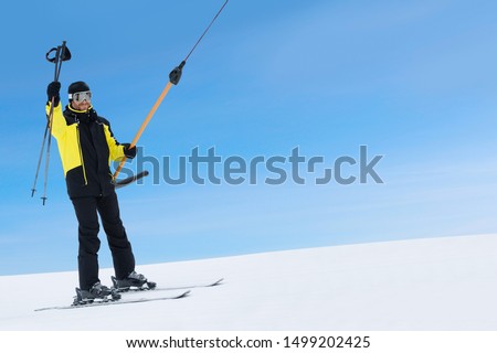 Similar – Image, Stock Photo In the drag lift