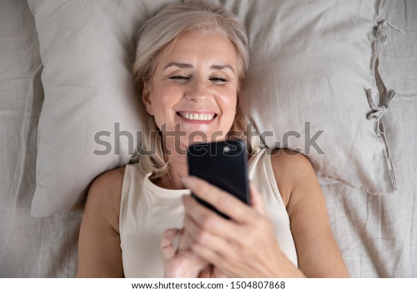 Happy Smiling Mature Woman Having Fun Stock Photo Edit Now