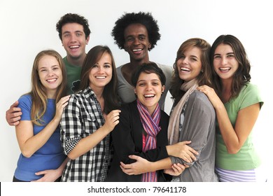Happy smiling multi-ethnic group - Shutterstock ID 79641178