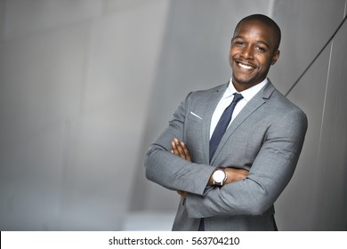 Happy Smiling Portrait Of A Successful Confident African American Corporate Executive Business Man
