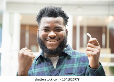 Happy Smiling Successful African Black Man  Quit Smoking, Smoking Ban Concept