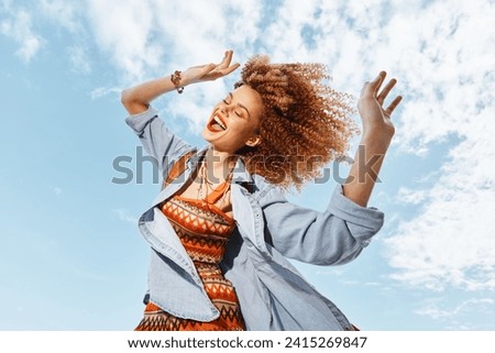 Happy Smiling Woman Dancing on the Beach, Enjoying the Freedom and Beauty of Nature