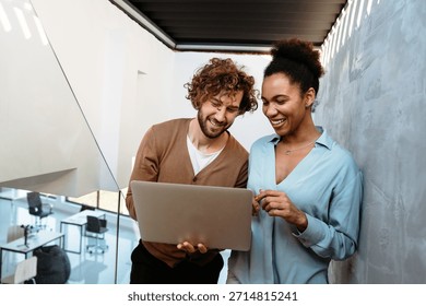 Happy software developers working on meeting, Programming advanced code artificial intelligence.