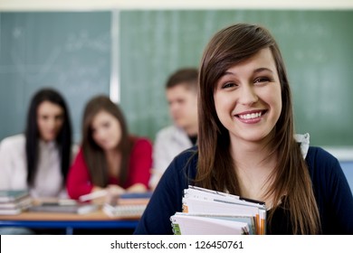 Happy Student In The Classroom