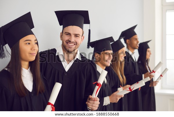 Happy Student Man Diploma Hands Looking Stock Photo 1888550668 ...