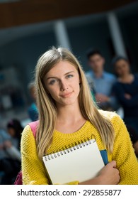 happy students group  study in classroom