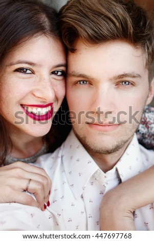 Similar – Young happy couple celebrating a birthday party