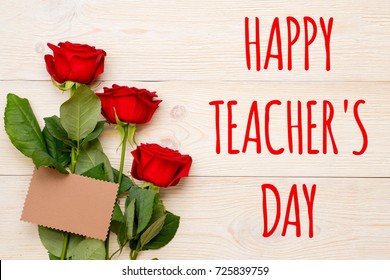 Happy Teachers Day Red Roses Craft Stock Photo 725839759 | Shutterstock