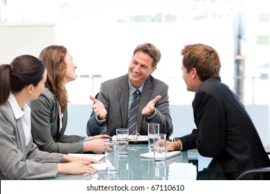 Happy Team Laughing Together Meeting Office Stock Photo 67110610 ...