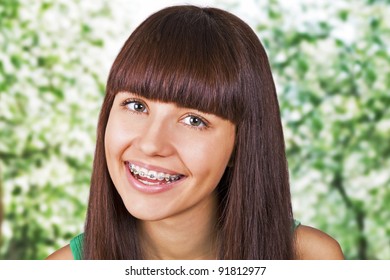 Happy Teen With  Braces