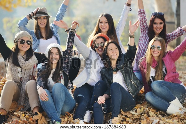Happy Teen Girls Having Good Fun Stock Photo 167684663 | Shutterstock