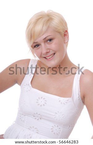 Happy teenage girl isolated