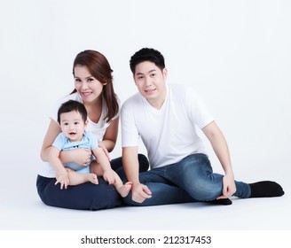 Happy Thai Family Smiling Isolated Stock Photo 212317453 | Shutterstock