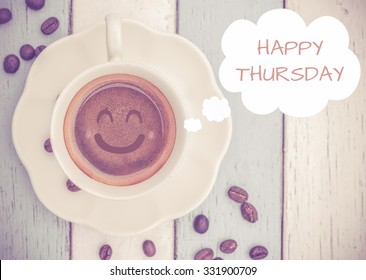 Happy Thursday Coffee Cup On Table Stock Photo 331900709 | Shutterstock