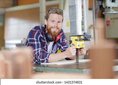 Happy Trainer In Vocational Training On A Milling Machine