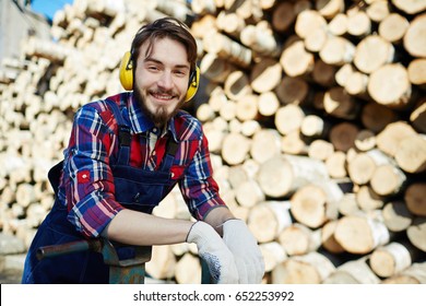 Happy Tree-service Worker Looking At Camera