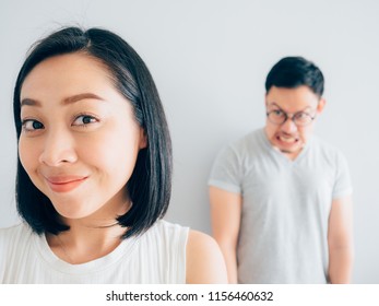 Happy Tricky Asian Wife Angry Loser Stock Photo 1156460632 Shutterstock image pic