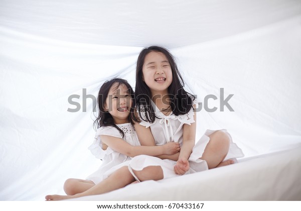 Happy Two Asian Sisters 2247