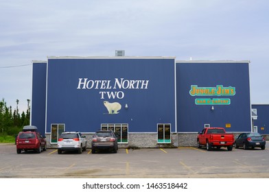 HAPPY VALLEY-GOOSE BAY, NEWFOUNDLAND AND LABRADOR, CANADA - JULY 26, 2019: Hotel North Two With On-site Restaurant In Happy Valley-Goose Bay, Province Of Newfoundland And Labrador. 