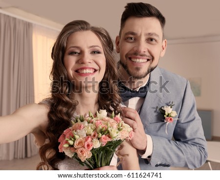 Similar – Young happy couple celebrating a birthday party