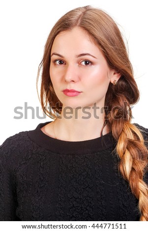 Similar – Image, Stock Photo smiling young woman leaning against a wall