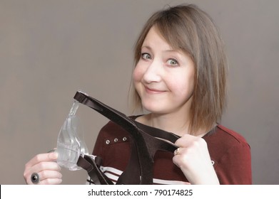 Happy Woman With A Cpap Mask