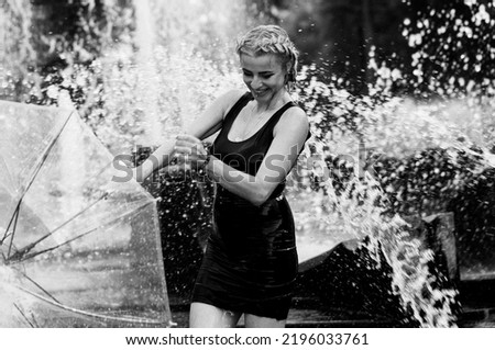 Similar – Image, Stock Photo Woman gets out of the pool