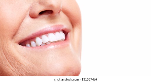 Happy Woman Smile. Dental Care. White Teeth.