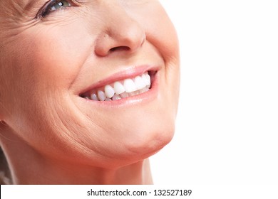 Happy Woman Smile. Dental Care. White Teeth.