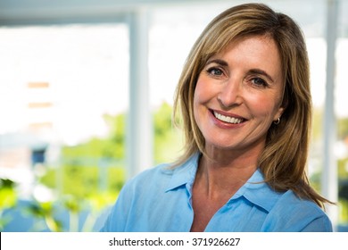 Happy Woman Smiling At The Camera