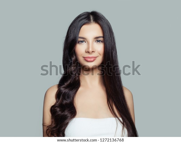 Happy Woman Straight Hair Curly Hair Stock Image Download Now