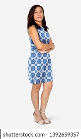 Happy Woman Wearing A Dress Mockup