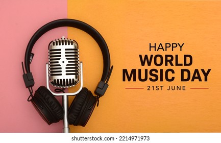 Happy World Music Day celebration on 21st June to celebrate the music worldwide. - Shutterstock ID 2214971973