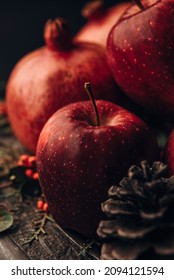 Happy Yalda Night Pomegranate Red Apple Iranian Celebration 