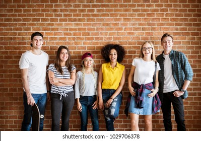 Happy young adult group of friends youth culture concept - Shutterstock ID 1029706378