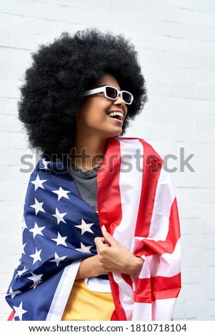 Similar – Image, Stock Photo Woman Holding American Flag