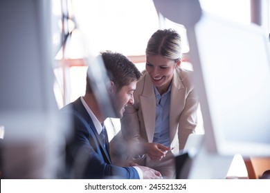 Happy Young Business Man Portrait In Bright Modern Office Indoor