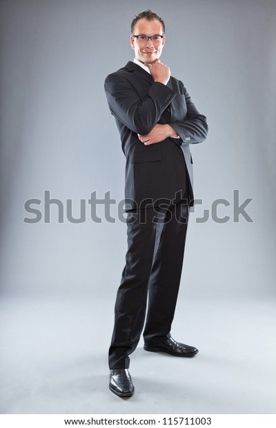 Happy Young Business Man Short Hair Stock Photo Edit Now