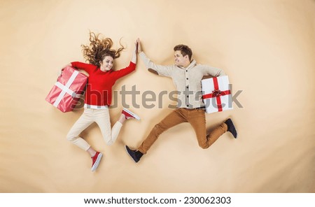 Similar – Foto Bild Zwei Mädchen hüpfen auf dem Trampolin, in der Natur.