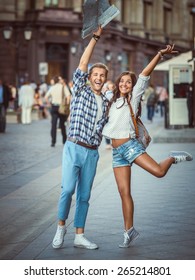 Happy Young Couple In The City