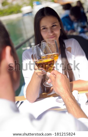 Similar – Image, Stock Photo Young business people on the roof terrace at the Afterwork Beer